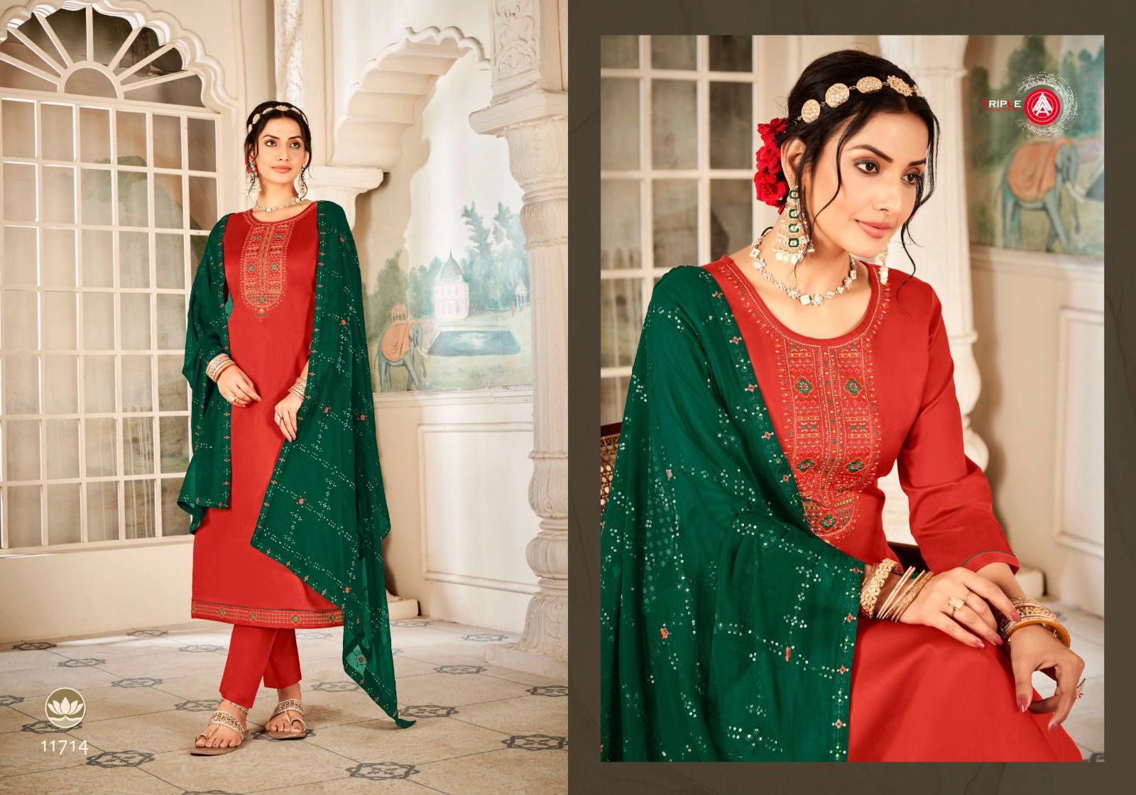 Sachi By Triple Aaa Jam Silk Designer Salwar Kameez Wholesale Price In Surat